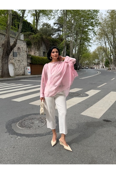 MY LİKA KETEN PELERİN BLUZ