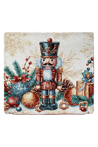 Zumzeria Christmas Decorative Pillowcase with Nutcracker Design and Silver Lu...