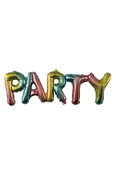 Zumzeria Rainbow Foil Balloon Letters 'Party' 94x30cm