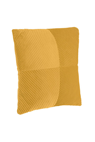 Zumzeria Pernă decorativă de iarnă din catifea, galben muștar, cu relief, 45x...
