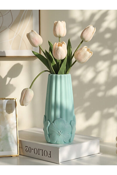 END Design Lina Corrugated Bioplastic Modern Decorative Vase – 21 cm Artistic...