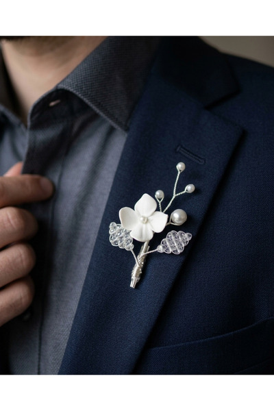 sibelle tasarım Damat yakalığı, el yapımı tasarım broş, el yapımı çiçek kulla...