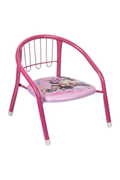 Zumzeria Pink Metal Chair with Minnie Mouse Design for Kids 36x35x36cm