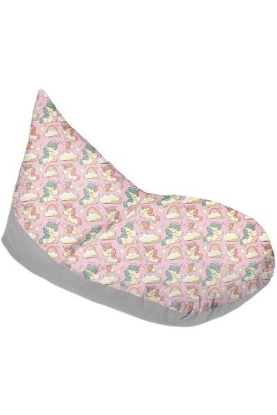 Kidizi Fotoliu copii Bean Bag Lounger Unicorn, husa bumbac detasabila