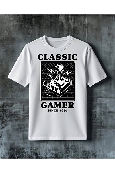 COMVİCHO Classic Gamer Game Controller Printed Oversize T-Shirt