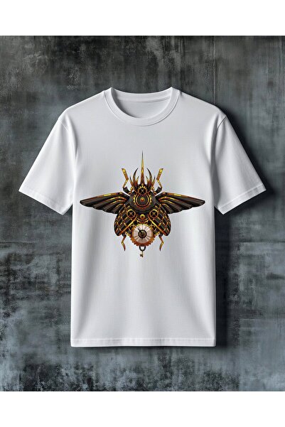COMVİCHO تي شيرت كبير الحجم مطبوع عليه تصميم steampunk bocek ميكانيكال