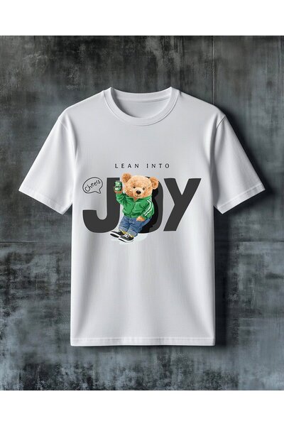 COMVİCHO Lean into Joy Ayicik Icecek Printed Oversize T-Shirt