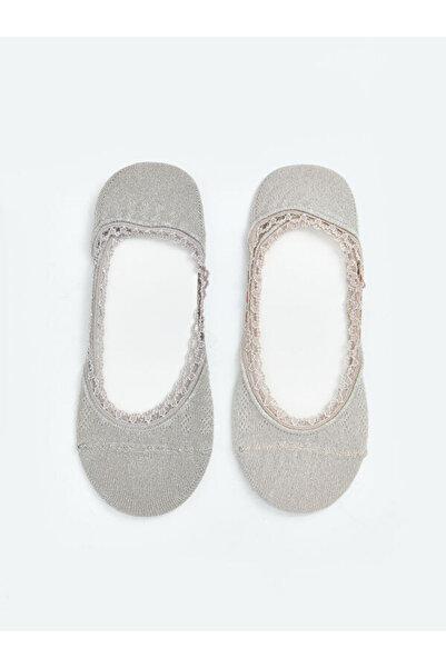 LC Waikiki Rmz Gi̇yi̇m Farkiyla Lace Detailed Openwork Women's Ballerina Sock...