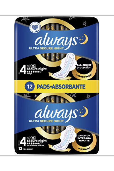 Always Absorbante Ultra Night Assym Back Duo, 12 buc