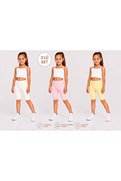 tatlıcottonkids Памучни цветни чорапогащници за момичета, комплект от 3 броя