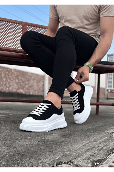 Zerenyus Alone Premium Quality Lace-up Casual Ανδρικό Μαύρο και Λευκό Sneaker