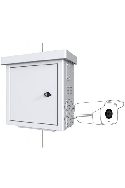 Lanview Dulap CCTV Mini Radius montabil pe stâlp pentru 4 camere 450 x 250 x ...