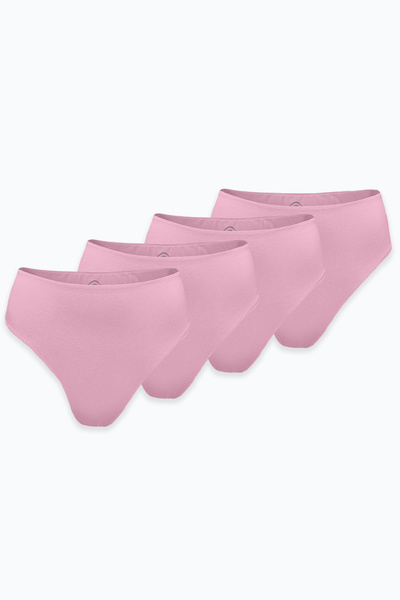 Malabadi Women's Pink 4-Pack Modal High Waist String Thong 4m178