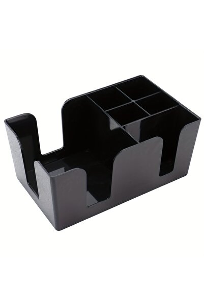 Choice black Bar Caddy with 6 Compartments, Plastic Bar Organizer, Heavy Duty...