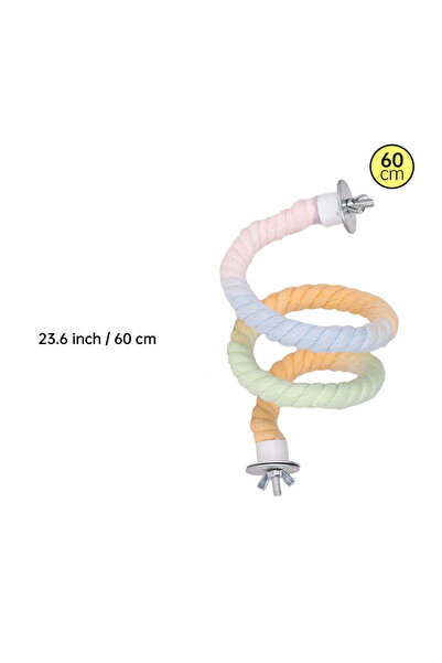 Choice1 A Bird Rope Perches Gradient Color Bendable Parrot Bird Perch Rope St...