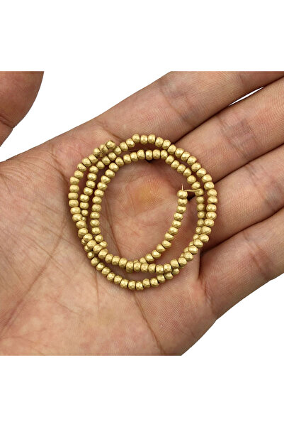 Choice 3X2mm 150pcs Matte 14KC Gold Color Faceted Flat Round Hematite Natural...