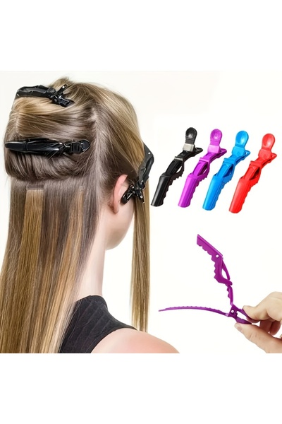 Choice4 مشبك شعر بلاستيكي أسود على شكل مشبك التمساح، 6 قطع، للنساء والفتيات، ...