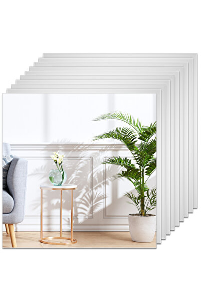 Choice 10Pcs 10x10cm 10Pcs Mirror Sheets Self Adhesive Non Glass Mirror Ultra...