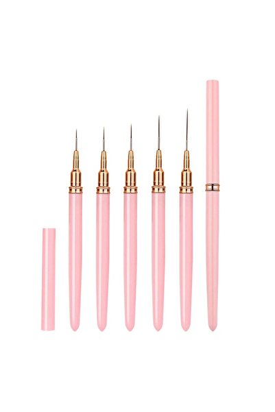 choice2 pink 5pcs Nail Art Liner Brush Set French Stripe Line Painting Drawin...