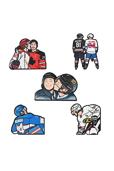 Choice 5pcs brooch 5 PCS'Heated Rivalry' Quote Enamel Pin TV Drama Baseball U...