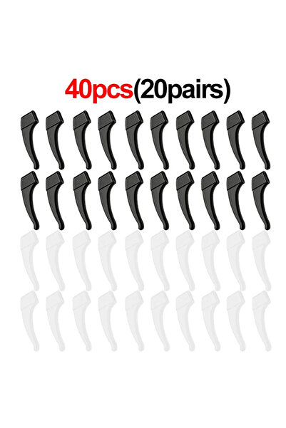 Choice8 Back White 20pairs 2/40pcs Silicone Ear Hook Anti-slip Glasses Leg Ea...
