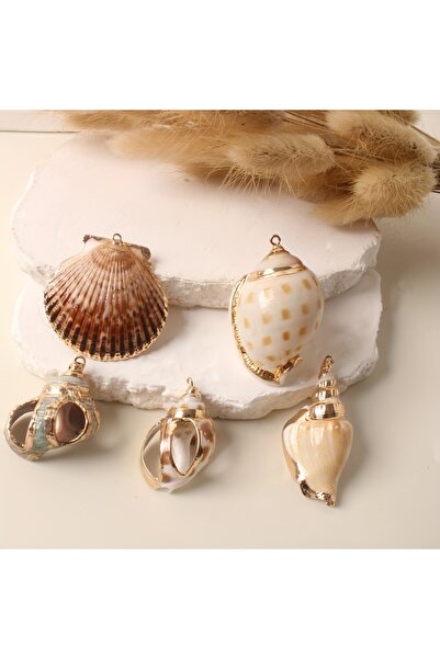Choice MULTI 5PCs Shell Pendants Gold Plated Scallop Conch Ocean Jewelry Char...