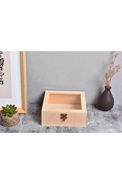 Choice1 12x12x5cm Wooden Square Hinged Storage Boxes Craft Gift Storage Conta...
