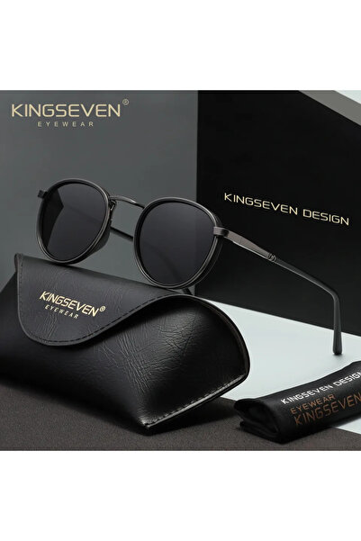 Choice1 Gun Gray KINGSEVEN Causal Round Frame Sunglasses Fashion Men Polarize...