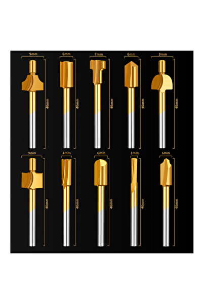Choice Titanium 10pcs HSS Router Bits Set Wood Cutter Milling Shank Fits Drem...