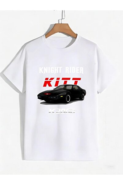 bolivia's تي شيرت رجالي ريترو K2000 Knight Rider، تي شيرت أسود كاجوال برقبة د...