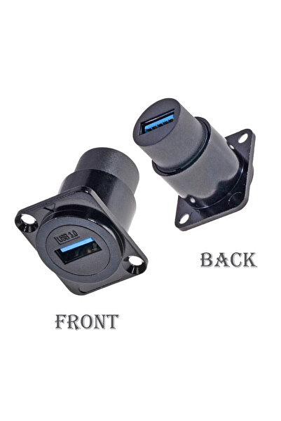 choice2 USB 3.0 Black 1PCS Metal D-Type Panel Mount Connector Module with USB...