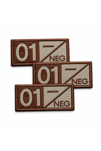 brodezcu Set of 3 patches, emblems, Embroidered badges blood group 01 Negativ...