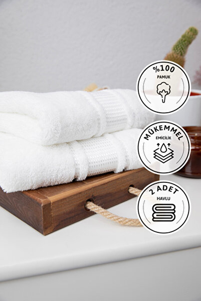 Özdilek Colourist 2-Pack Hand and Face Towel 50X90 - White