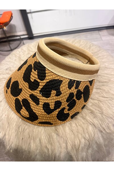 gozdeasutayaccessory Camel Leopard Visor Hat