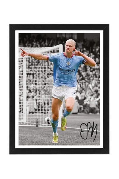 Boomah Accessories Erling Haaland Printed Autograph - Framed Poster 30x40cm -...