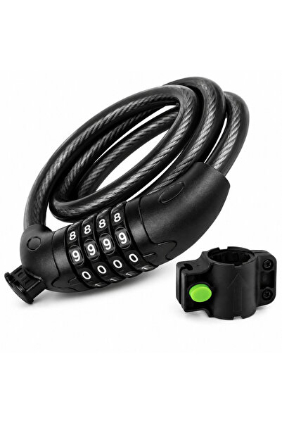 zola Antifurt pentru bicicleta, cod 4 cifre, 120 cm, grosime 13.5 mm, suport ...