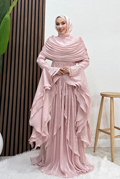 Lamia Giyim Ebru Yoryo Abiye Soft Pembe