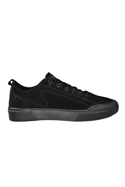noka Men's Adjustable Textile Lace-Up Suede Casual Black