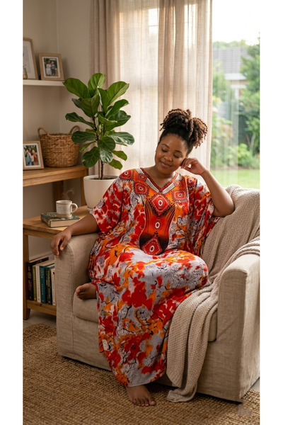 None/Brand Women’s Mediterranean Blue Kaftan – Flowing Maxi Dress & Bohemian ...