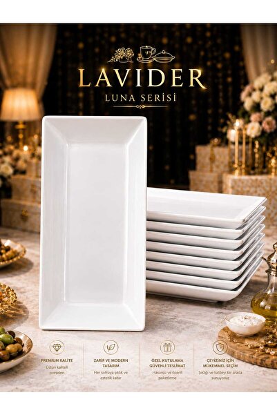 Lavider Kütahya Luna Series Premium Invitation & Dowry Serving Plate – Modern...