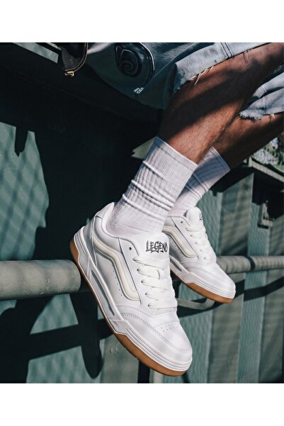 EXCLUSIVE STYLE Adidasi din piele ecologică alba - SKATE