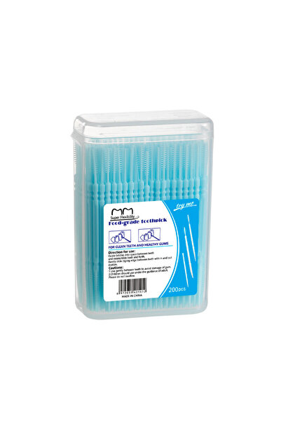 Choice A0162-blue Brush 200 PCs Boxed Plastic Toothpick DisposableTeeth Picki...