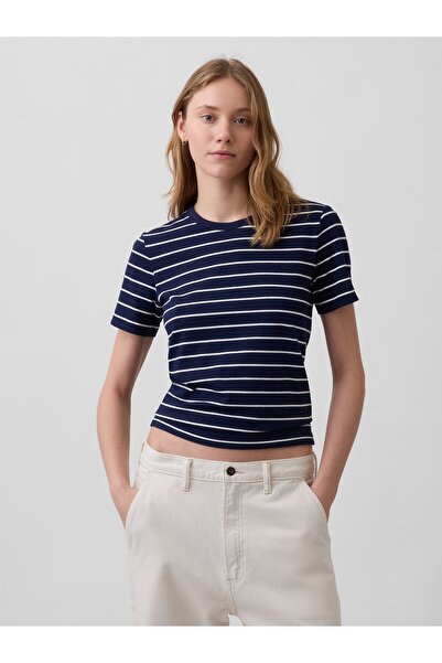 GAP Kadın Lacivert Organik Pamuk VintageSoft T-Shirt