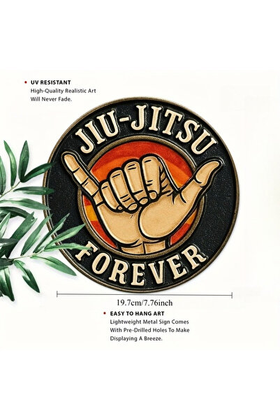 Choice M TPO-1030 Jiu Jitsu Forever" Aluminum Wall Sign - Vintage Style Decor...
