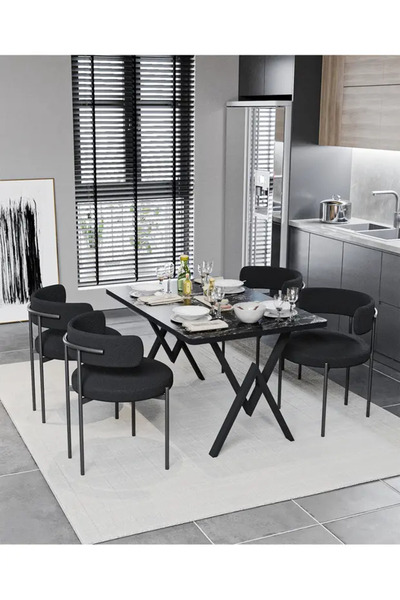 Bella Teddy Table and Chair Set 4 Chair 80x120 Dining Table ,Kitchen Table