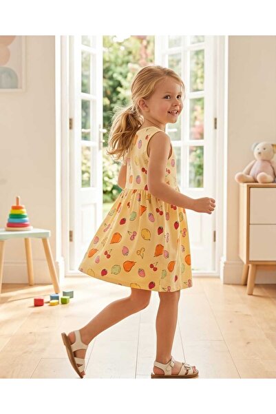 LCW STEPS Yellow Crew Neck Girls' Dress
