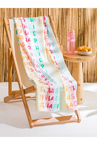 LC Waikiki منشفة شاطئ قطنية مطبوعة بحروف I من Freezen Store مقاس 70x150 سم