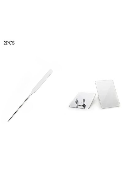 Choice ACE820 Stainless Steel 2PC Palette Tray Mixing Rod Set Makeup Toner Sp...