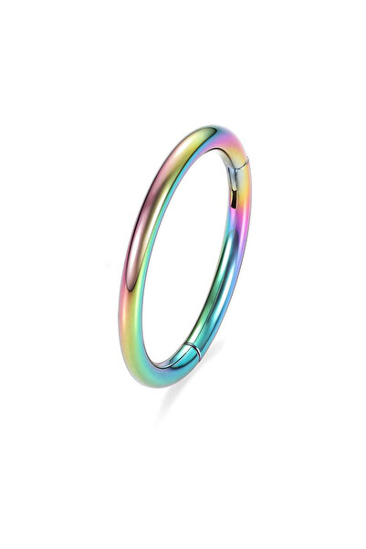 Choice14 16G(1.2mm-Dia.8mm) 1PC-Rainbow Hinged Nose Ring Hoop Septum Hoop Rin...