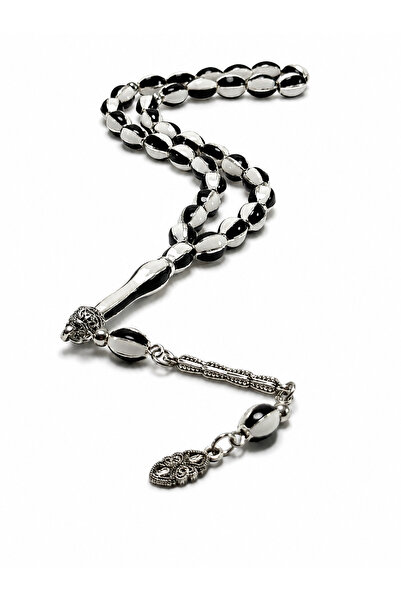 Deniz Elmasları Enamel-Embellished Metal Prayer Beads, Black and White Colore...